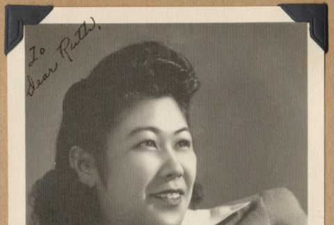 Portrait of Toyoko Ishi in a jacket (ddr-densho-542-286)