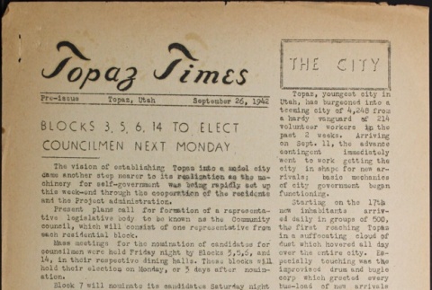 Topaz Times Pre-issue No. 2 (September 26, 1942) (ddr-densho-142-2)