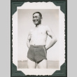 Nobukichi Miwa in swim trunks (ddr-densho-475-701)