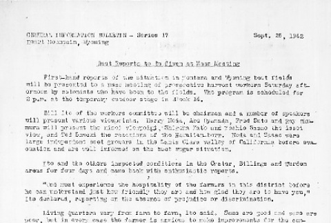 Heart Mountain General Information Bulletin Series 17 (September 25, 1942) (ddr-densho-97-87)