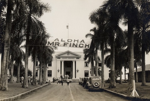 A sign welcoming Earl Finch to Hawai'i (ddr-njpa-1-308)