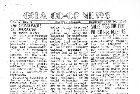 Gila Co-op News, Vol. I No. 4 (July 10, 1943) (ddr-densho-141-122)