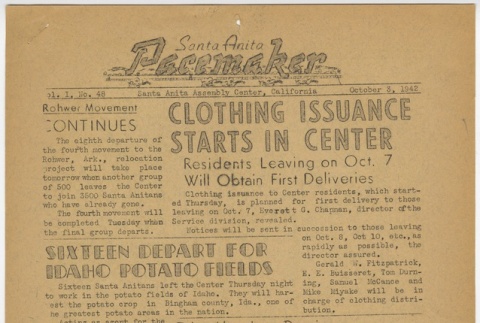 Santa Anita Pacemaker: Vol. 1, No. 48 (October 3, 1942) (ddr-janm-5-48)
