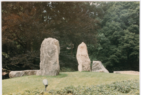 Rock feature on lawn (ddr-densho-377-1980)