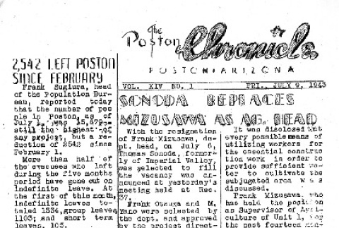 Poston Chronicle Vol. XIV No. 1 (July 9, 1943) (ddr-densho-145-357)