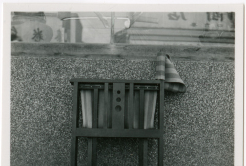 Wood chair with canvas back and seat (ddr-densho-426-925)