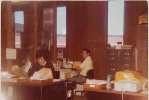 Man and women at work in office (ddr-densho-426-1246)