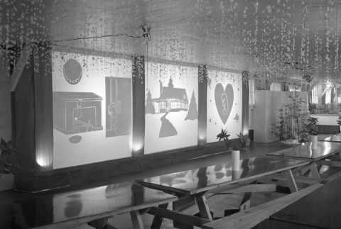 Christmas decorations in a mess hall (ddr-fom-1-57)