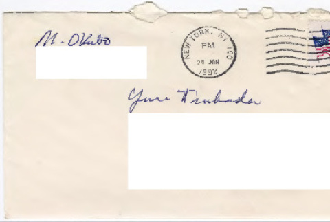 Letter to Yuri Tsukada from Mine Okubo (ddr-densho-356-657)