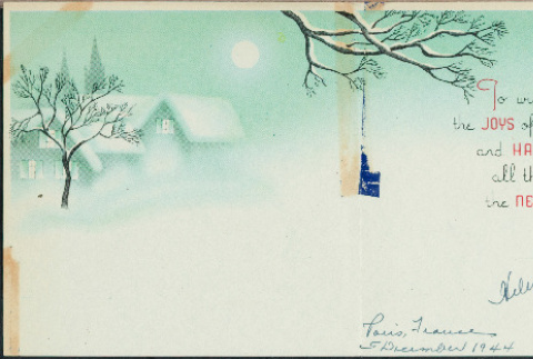 Christmas card from Helen Patton to Sue Ogata Kato, December 5, 1944 (ddr-csujad-49-114)