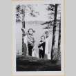 Two children on steps to lake (ddr-densho-522-407)