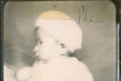 Baby in white beret looking left (ddr-densho-483-608)