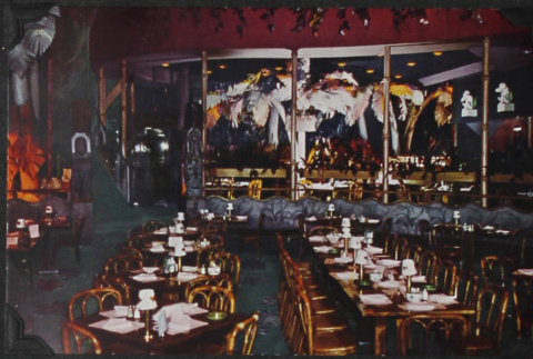 Postcard of the interior of a restaurant (ddr-densho-300-606)