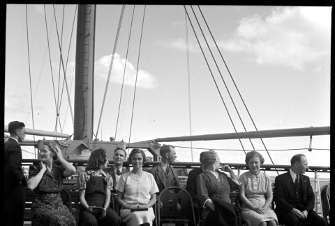 Group of passengers on board ship (ddr-densho-426-260)
