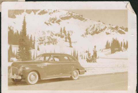 Car with mountain in background (ddr-densho-316-105)