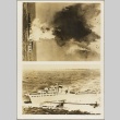 Photos of a mock ship before and after an explosion (ddr-njpa-13-343)