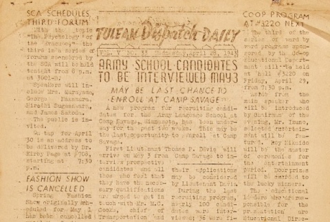 Tulean Dispatch Vol. V No. 33 (April 28, 1943) (ddr-densho-65-213)