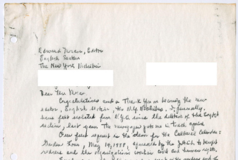 Letter to Edward Moran from Yuri (Domoto) Tsukada (ddr-densho-377-3049)