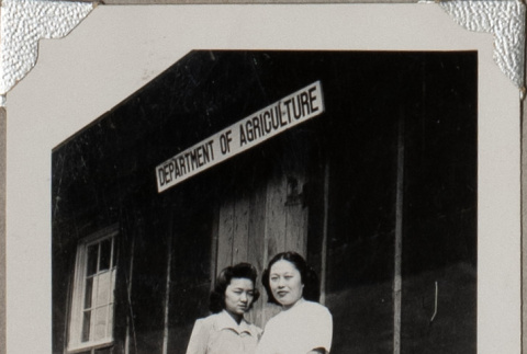 Two women outside Department of Agriculture building (ddr-densho-587-37)