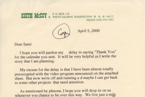 Letter from Keith McCoy to Isami Tsubota (ddr-one-3-108)