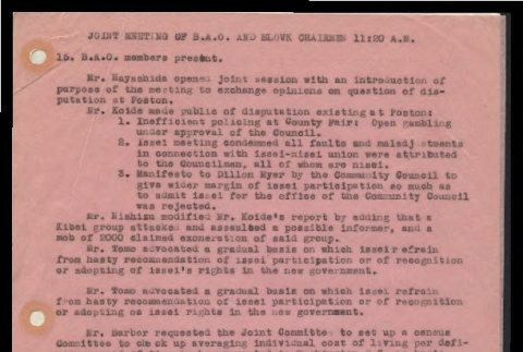 Minutes from joint meeting of B.A.O and block chairmen, 1942 (ddr-csujad-55-268)
