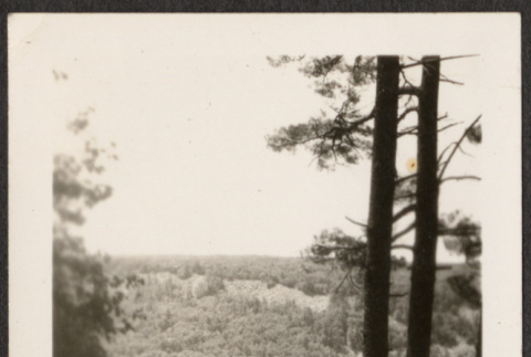 Man leaning against Balanced Rock (ddr-densho-433-1181)