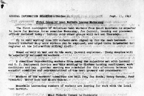 Heart Mountain General Information Bulletin Series 11 (September 15, 1942) (ddr-densho-97-81)