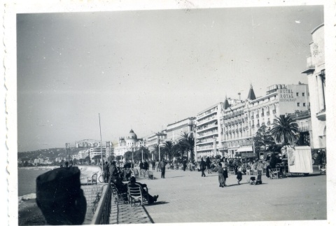 View of the boardwalk in Nice, France (ddr-densho-22-309)