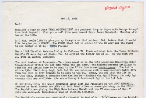 Letter from Richard Oguro to Loni Ding (ddr-densho-1007-942)