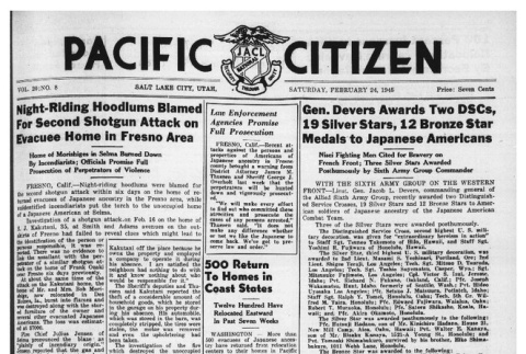 The Pacific Citizen, Vol. 20 No. 8 (February 24, 1945) (ddr-pc-17-8)