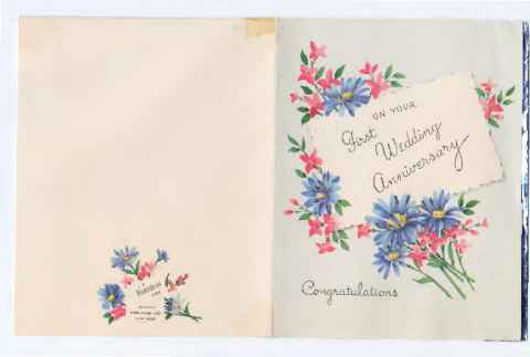 On Your First Wedding Anniversary Congratulations (ddr-densho-562-46)