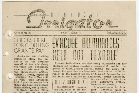 Minidoka Irrigator Vol. II No. 5 (January 16, 1943) (ddr-densho-119-163)