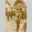 Francisco Franco saluting in front of a church (ddr-njpa-1-350)