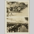 Photos of French soldiers walking on a road and waiting at a dock (ddr-njpa-13-1302)