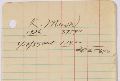Note with K. Miwa written on top (ddr-densho-437-296)