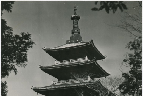 Wooden tower in Japan (ddr-densho-299-222)