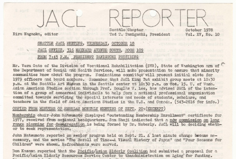 Seattle Chapter, JACL Reporter, Vol. XV, No. 10, October 1978 (ddr-sjacl-1-272)