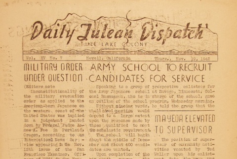 Tulean Dispatch Vol. IV No. 7 (November 19, 1942) (ddr-densho-65-103)