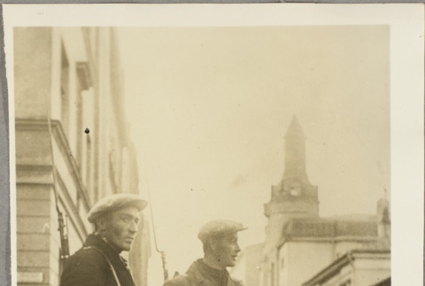 Two soldiers standing on a Helsinki street corner (ddr-njpa-13-1013)