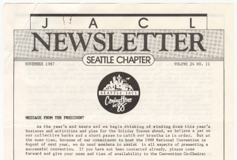 Seattle Chapter, JACL Reporter, Vol. 24, No. 11, November 1987 (ddr-sjacl-1-367)