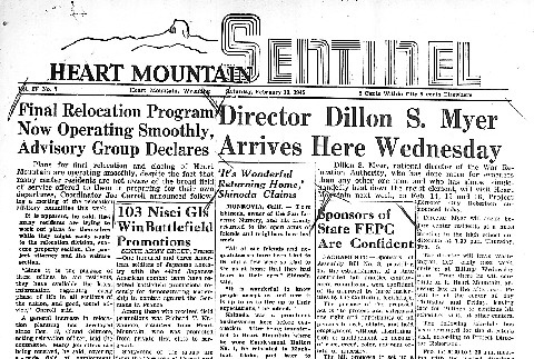 Heart Mountain Sentinel Vol. IV No. 7 (February 10, 1945) (ddr-densho-97-219)