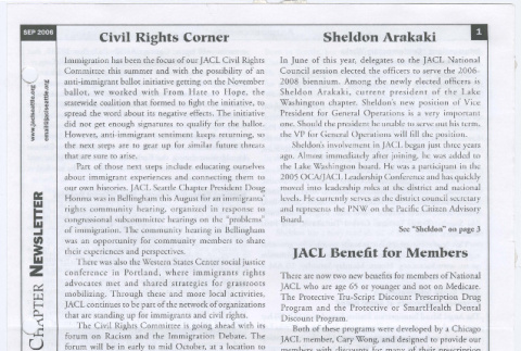 Seattle Chapter, JACL Reporter, Vol. 43, No. 9, September 2006 (ddr-sjacl-1-572)