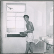 Man in boxers in bathroom (ddr-densho-523-269)