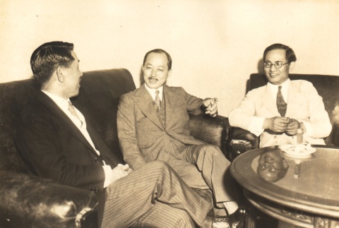 A Japanese political leader meeting with two men (ddr-njpa-4-2824)