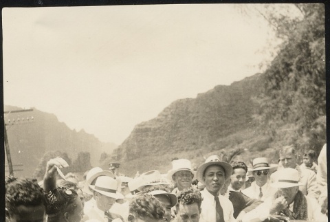 Franklin D. Roosevelt greeting people in Hawai'i (ddr-njpa-1-1636)