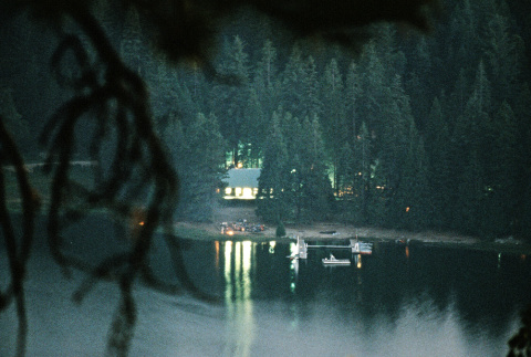 View of cabins over the lake (ddr-densho-336-1107)