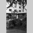 Students in courtyard of Xavier Hall, Seattle University campus (ddr-densho-354-2097)