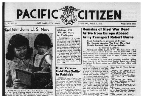 The Pacific Citizen, Vol. 26 No. 14 (April 3, 1948) (ddr-pc-20-14)