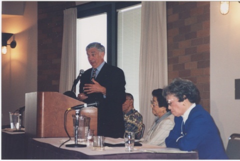 Mike Lowry speaking at UCLA Redress Conference (ddr-densho-10-211)