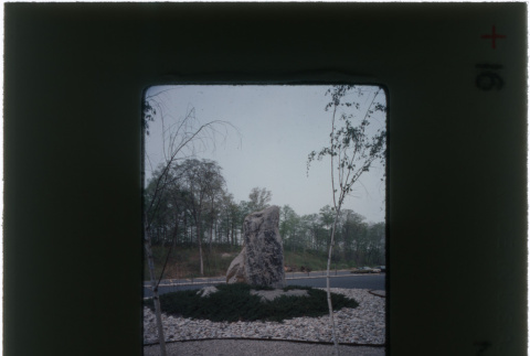 Rock sculpture at the Schulman project (ddr-densho-377-942)